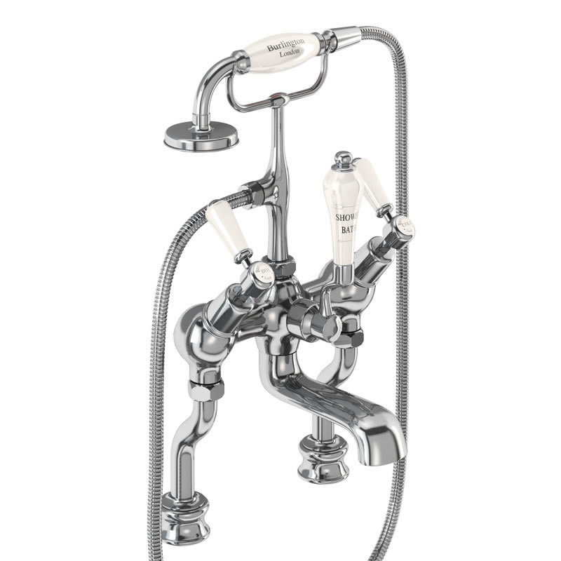 Kensington Medici Regent angled bath shower mixer - deck mounted